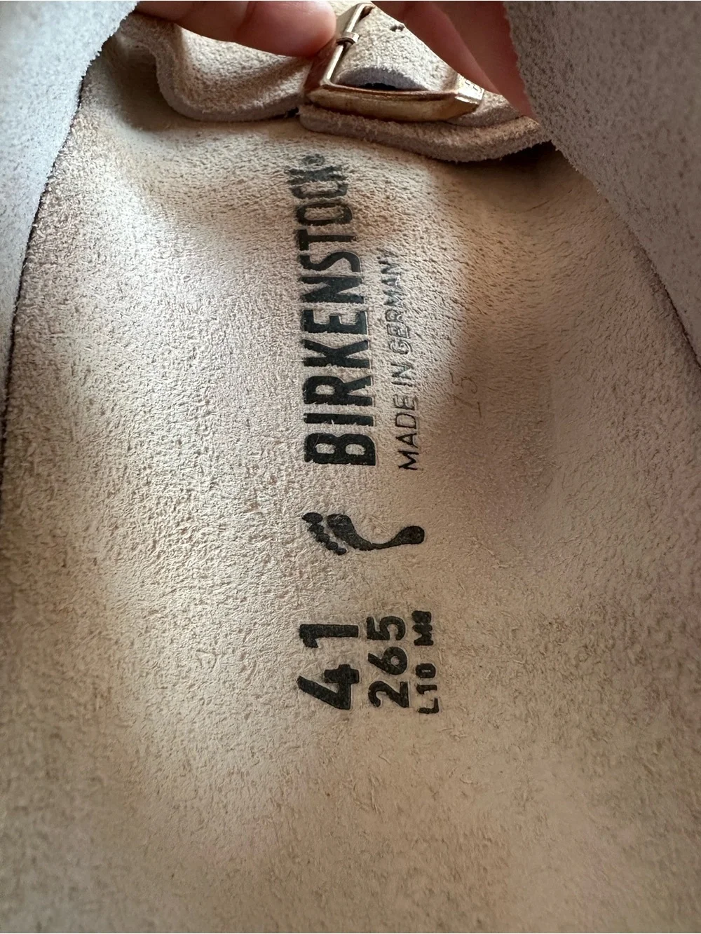Birkenstock Arizona Suede Two-Strap Sandals in Beige